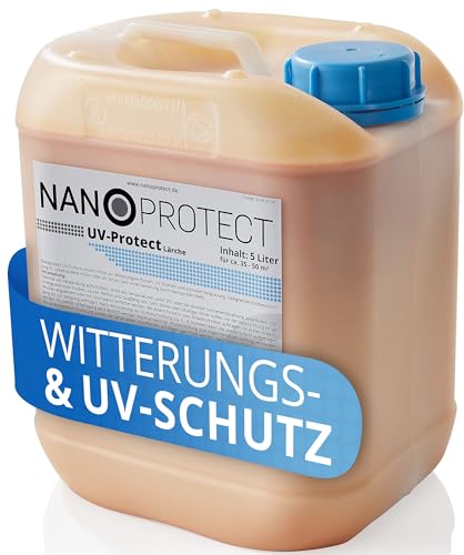 Nanoprotect UV-Protect | Holzöl | UV-Schutz | Witterungsschutz | Langzeitschutz gegen Vergrauung, Austrocknung und Rissbildung | 5 Liter | Lärche - orange | Für ca. 35-50 m²