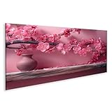 islandburner Bild auf Leinwand Blickfangende Keramikvase, robust und auffällig, thront auf Holzregal Wohnzimmer Keramikgeschäft Leinwandbild