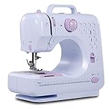 電動ミシン 家庭用ミシン ミシン12ステッチ2スピードでフットペダル コンパクト 初心者向き (色 : 紫の, Size : One size)