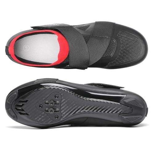 Image of KESCOO Unisex Cycling Shoes Compatible with Peloton Bike & SPD Indoor Outdoor Road Bike Cycling Shoe for Men Women, 1 Hook and Loop Strap, with Delta Cleats