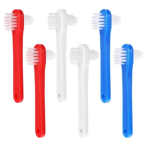 6 cepillos de dientes de doble cara para prótesis, cepillo de dientes portátil duro, limpieza eficiente de prótesis, cepillos de limpieza para prótesis dentales, dentaduras, retenedores, alineadores