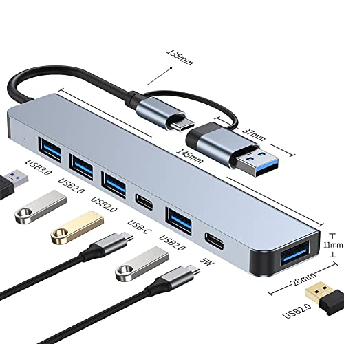 Nudiuhis Multiport USB Hub 3.0 Multi USB Splitter 4 USB C Port 3.0 2.0 ...