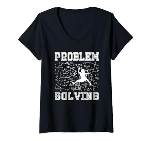 Cool Rock Climbing Math Lover Problem Solving Mathematician V-Neck T-Shirt