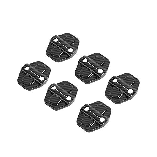 Voodonala For Jl Door Lock Cover Buckle Decor Trim For 2018-2021 Jeep Wrangler Jl Jlu, For Jeep Gladiator Jt 2020 2021, Abs Exterior Accessories, 6Pack(Carbon Fiber Black) #TOP6
