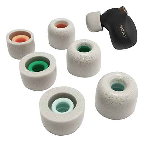 Luckvan Memory Foam Ear Tips for Sony WF-1000XM4 Earbuds Tips Sony Earbuds Replacement Tips WF-1000XM5 WF-1000XM3 WF-XB700 WI-1000X fit Charging Case 3 Pairs Gray LMS