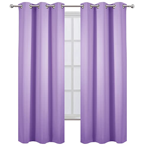 Image of LEMOMO Blackout Curtains 42 x 84 inch /Lavender Curtains Set of 2 Panels /Thermal Insulated Room Darkening Bedroom Curtains