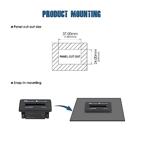 Runleader RL-HM071A Digital Accelerate Vibration Hour Meter,Waterproof Design.