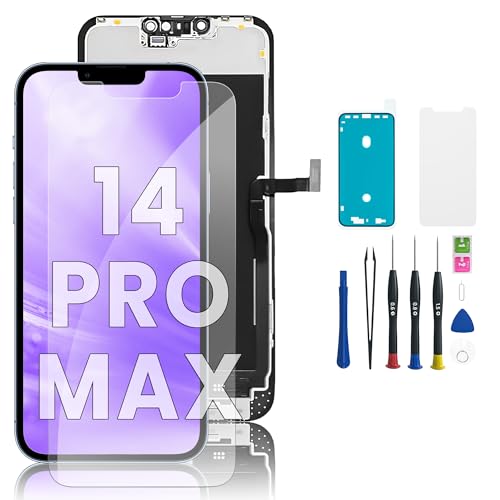 EXW for iPhone 14 PRO MAX Screen Replacement 6.7 Full HD LCD Display Digitizer Quality Touch Screen with Repair Tools Waterproof Seal & Protector Compatible with A2894 A2651 A2893 A2896 A2895