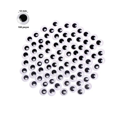 Olho movel para artesanato, amigurumi, bonecas 12 mm- 200 peças sem adesivo