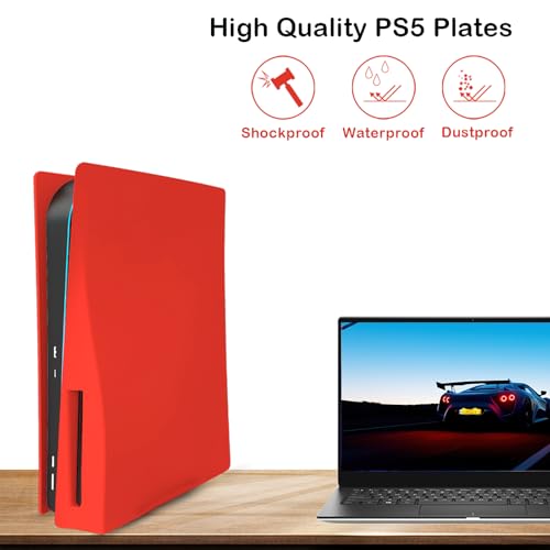 Image of Faceplate Cover Shell for PS5 Disc Edition Console Face Plates, Accessories Compatible with PlayStation 5 Protective Replacement Panels (Red)