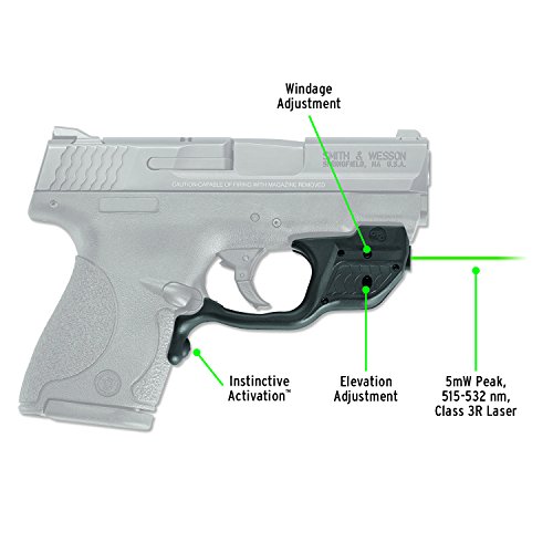 Crimson Trace LG-489G Laserguards with Green Laser, Heavy Duty Construction and Instinctive Activation for Smith & Wesson M&P Shield Pistols, Defensive Shooting and Competition