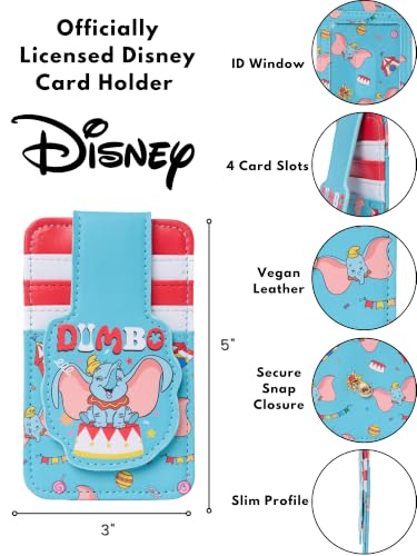 Image of Disney Dumbo Card Holder Women Slim Wallet Blue Grey | Small