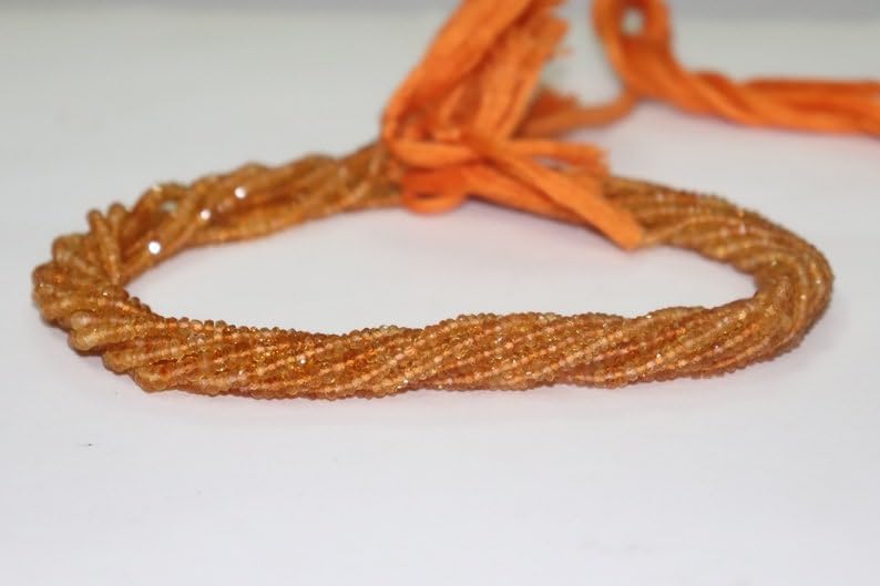 Perles de citrine naturelle 3mm pierre précieuse pour bracelet - 3