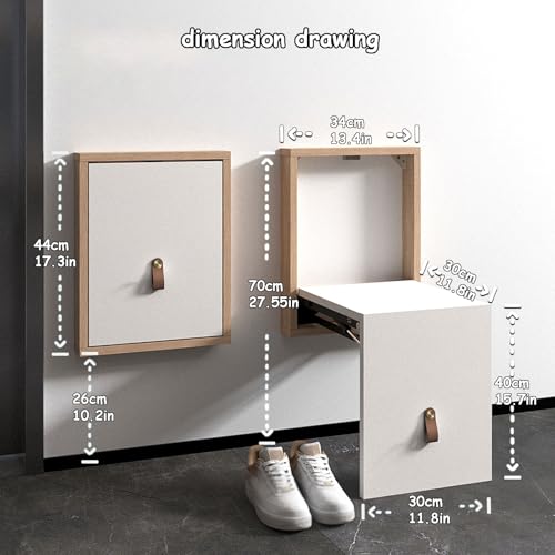 Chaise pliante murale cachée escamotable et tabouret pliant en bois massif gain de place