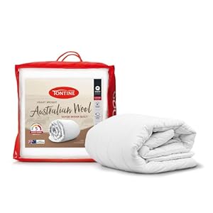 Tontine Australian Wool Quilt Doona Double Size – Super Warm and Heavy Weight Rating – Natural Cotton Cover, Anti Dust Mites, Moisture and Odour Control, Dry Clean, Australian Made