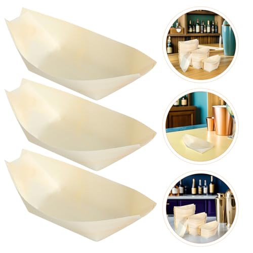 Platos de sushi de madera en forma de barco 5 pulgadas 250 unidades miniatura 7