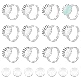 Base de bague en acier inoxydable : fabriquée à la main en acier inoxydable de haute qualité., La surface est lisse et confortable à porter. Il a un lustre unique, est durable, et pas facile de s'estomper.