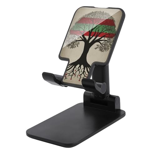 Support téléphone bureau réglable et pliable Arbre de vie avec design drapeau palestinien