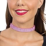 Chaks - Strass Choker Damen, verstellbares Glitzer Halsband, breite Halskette als Party Accessoire für Festival & Karneval