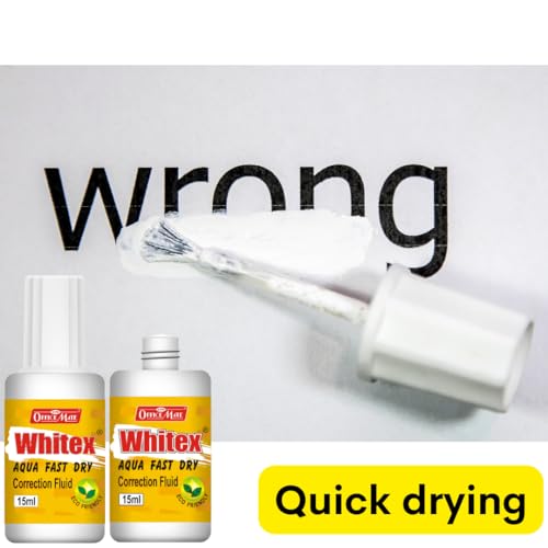 Image of Soni Officemate Whitex Correction Fluid 15ml Pack of 12 | Instant Drying & Smooth Application | Eco-Friendly with High Coverage | for Office, School & Home