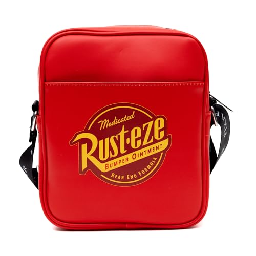 Disney Vegan Leather Crossbody Bag with Front Pocket, Cars Lightning McQueen Car Body Paint Scheme Red, 7.5" x 9"3