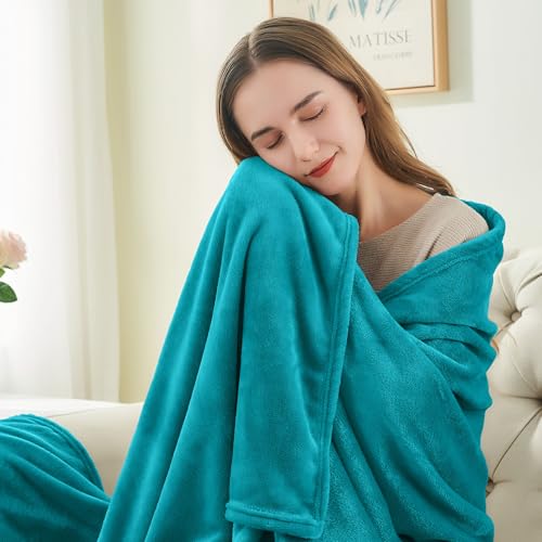 Image of BEDELITE Fleece Blanket King Size Blankets for Bed, Luxury Plush Cozy Fuzzy Blanket 108x90 inches, Super Soft Warm Lightweight Throw Blanket All Seasons Suitable, Teal Blue