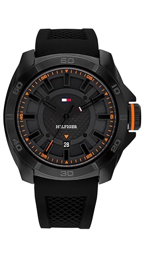 Image of Tommy Hilfiger Men's Black Stainless Steel & Silicone Strap Watch