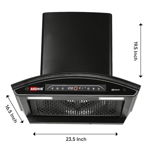 Image of 1600 m /hr Wall Mounted BLDC Auto Clean Kitchen Chimney (NOVA PLUS Filterless BK 60, BLDC Motor, Touch Control + Motion Sensor, 7 Years Motor Warranty) (Filterless)
