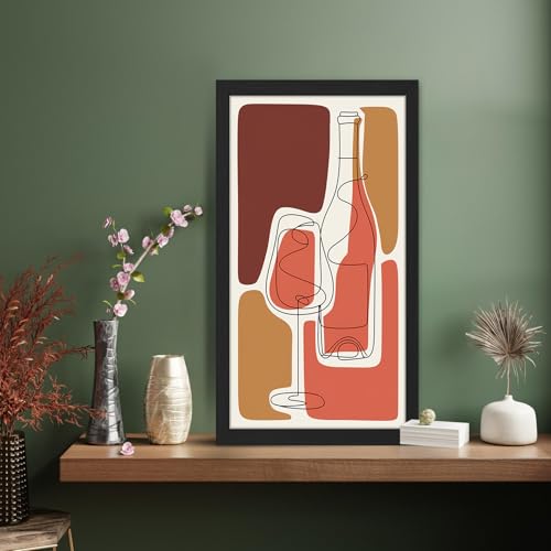 Image of NoWorries Wall art framed painting food posters for cafe decor (Synthetic wood frame) inch300 GSM premium art HD prints inch Wall painting for Home & Kitchen Decor (Pattern illustration)( Set of 1, Framed Painting) (BLACK, ART-2, 10X19INCHES)