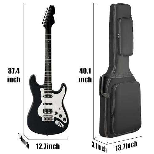 Image of 39 inch Electric Guitar Bag Equipped with a protective neck pillow Electric Guitar Gig Bag 0.35in Padding Dual Adjustable Shoulder Strap Electric Guitar Case