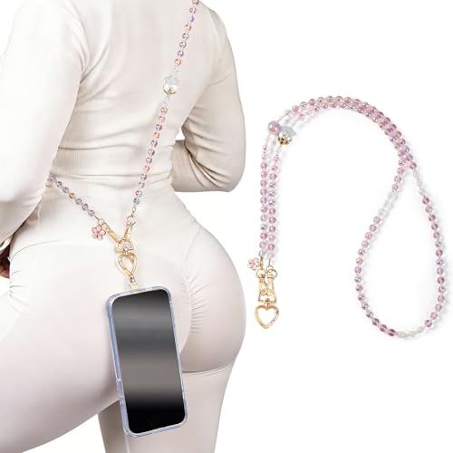 Kizvora Rose Resin Flower Beaded Phone Lanyard, Crossbody Strap for Women by Kizvora - Used condition - US$18.19