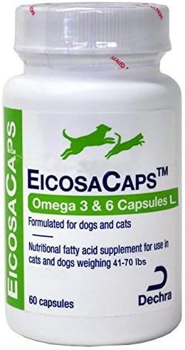 Dechra EicosaCaps - Dogs 41-70 lbs - 60 capsules - Omega 3 & 6