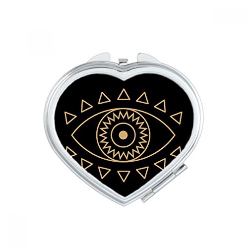 Miroir compact de poche motif géométrie taureau et cœur multicolore