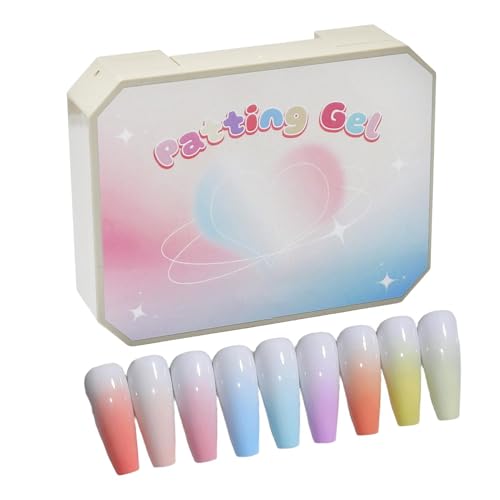 Gel de uñas permanente, 9 colores UV y LED, larga duración, paleta de gel para uñas, para manicura, ejercicios, talleres, mujeres, técnicos y principiantes
