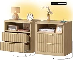 Natural, 2 Drawers Set of 2