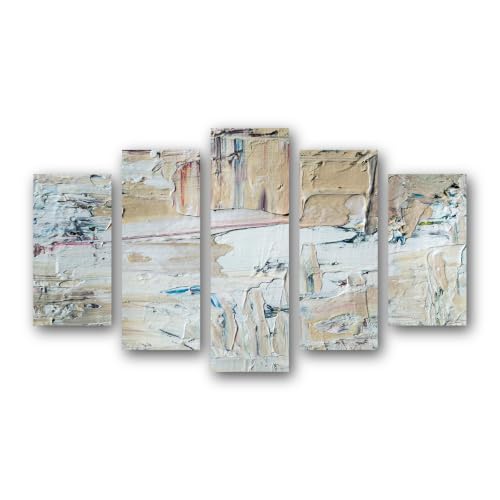 Tableaux sur toile coups de pinceau lot de 5 déco murale moderne