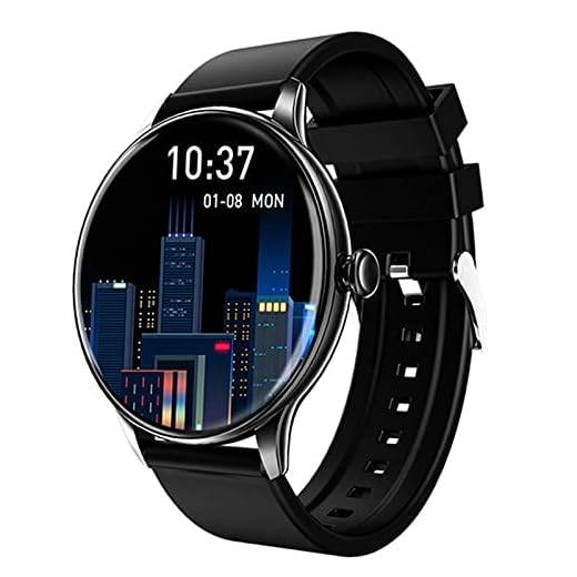 T2 Smart Watch AMOLED HD-skärm Kontinuerlig hjärtfrekvens Fitness Tracker Väder SmartWatch för män Kvinnor DIY Watchface,C