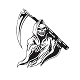 LUCKDANO Grim Reaper Scythe Adesivo per Auto Grim Reaper Scythe - Adesivo Decorativo Universale per Auto, Design Elegante e Forte Adesione, per Personalizzazione (BLACK)