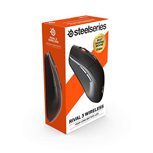 SteelSeries Rival 3 Wireless Gaming Mouse – 400+ Hour Battery Life – Dual Wireless 2.4 GHz and Bluetooth 5.0 – 60 Million Clicks – 18,000 CPI TrueMove Air Optical Sensor,Black by SteelSeries - Image 8