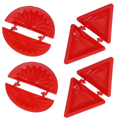 Image of ERZA Homemade Stuffed 2 Gujiya, 2 Samosa, Making Easy Mould Sacha Set Kitchen Tool, Snacks Maker, Multicolor, Set of 4 Pieces