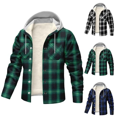 Manteau d'hiver anti-froid veste chemise pour homme coupe-vent à carreaux