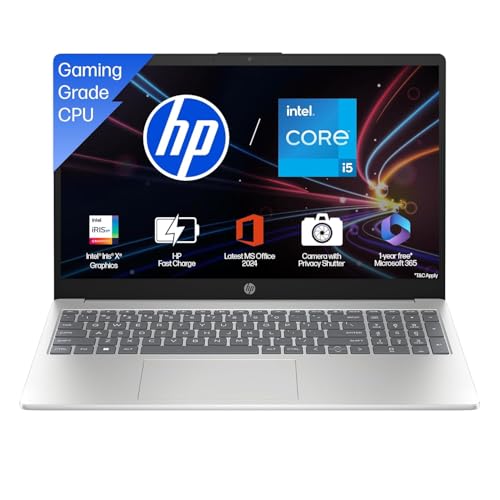 HP 15, 13th Gen Intel Core i5-13420H, (16GB DDR4, 512GB SSD), FHD, Anti-Glare, Micro-Edge, 15.6''/39.6cm, Win11, M365 Basic(1yr)* Office24, Silver, 1.
