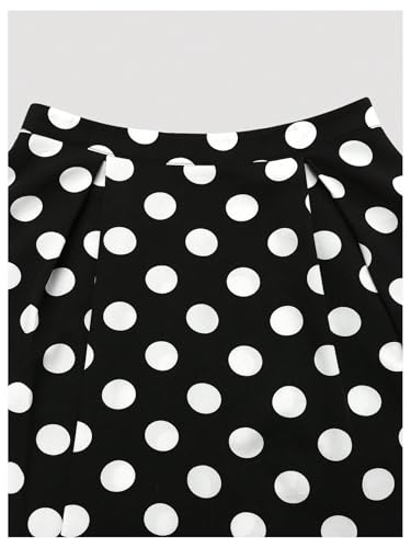 Floerns Women's Retro Polka Dots A Line Maxi Skirt Pleated Zip Up Elegant Flowy Skirts3