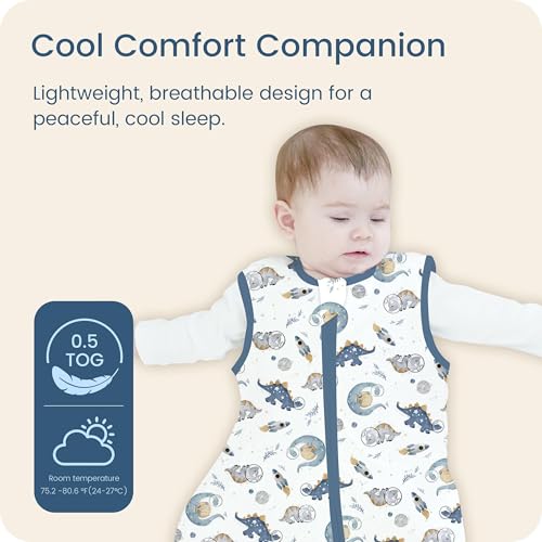 Image of Toddler Sleep Sacks 2T-3T-4T, 0.5 TOG Light Summer Wearable Blankets, Extra Long XL Sleeping Bags, 2 Pack