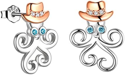925 Sterling Silver Animal Ring Fine Jewelry Gifts Adustable Sunflower Sloth Ring Cute Mushroom Ring Women Girls Animal Jewellery Octopus / Giraffe / Easter Bunny Rabit Necklace Earrings Gifts for Her