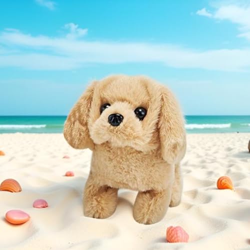 Image of Livello Hopping Walking Talking Sound Dog with Moving Tail, Head Shake & Realistic Actions Soft Plush Interactive Animal Toy, Fun Gift & Childhood Companion Brown Pack of-1