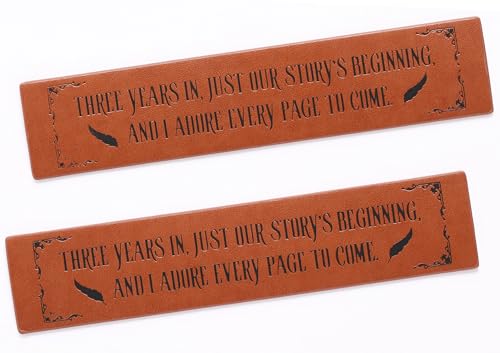 InnoBeta Gifts for 3rd Leather Anniversary for Him, Her, Husband, Wife, Bookmarks Set of 2...