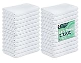 TOALLA 100% Cotton Bath Towel Set Pack of 24|500 GSM|Soft Large Bath Towel|Super Absorbent|Quick Dry|Ideal for Pool Home Gym Spa Hotel|Perfect for Daily Use|Bath Towel Set 20x40 Inche|White
