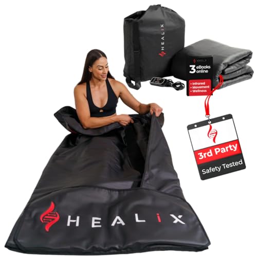 Healix Infrared Sauna Blanket Zero EMF | Portable Home Sauna Blanket for Relaxation & Wellness | Far Infrared Heating, Adjustable Temp (77–176°F), Carbon Fiber Heating, Hook-and-Loop Closure by Healix - Used condition - US$379.99