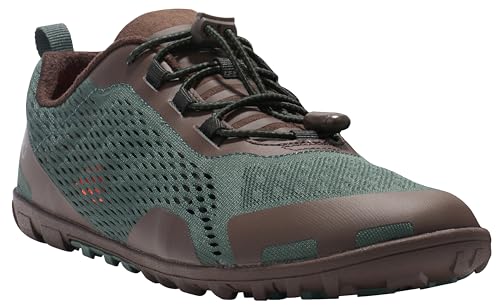 Xero Shoes Men's Aqua X Sport Barefoot Water Shoes, Dark Forest Green/Java Brown, 12